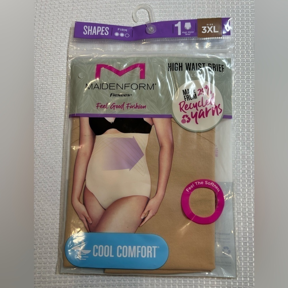 MAIDENFORM cool comfort high waist brief in nude. 3XL. (22-24). NEW IN PACKAGE.